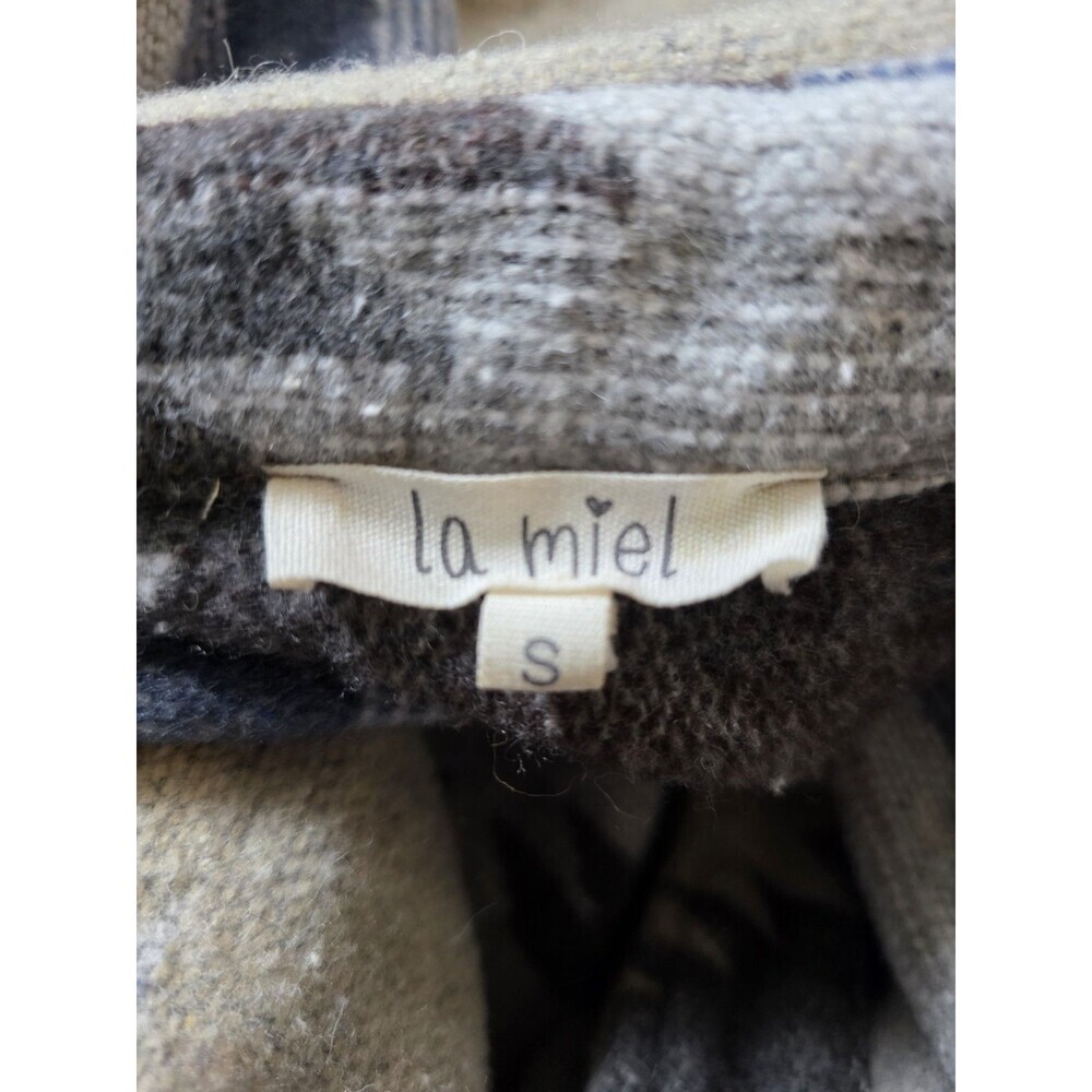 La Miel jacket Sweater Size Small Aztec Gray Button Up - Picture 3 of 4